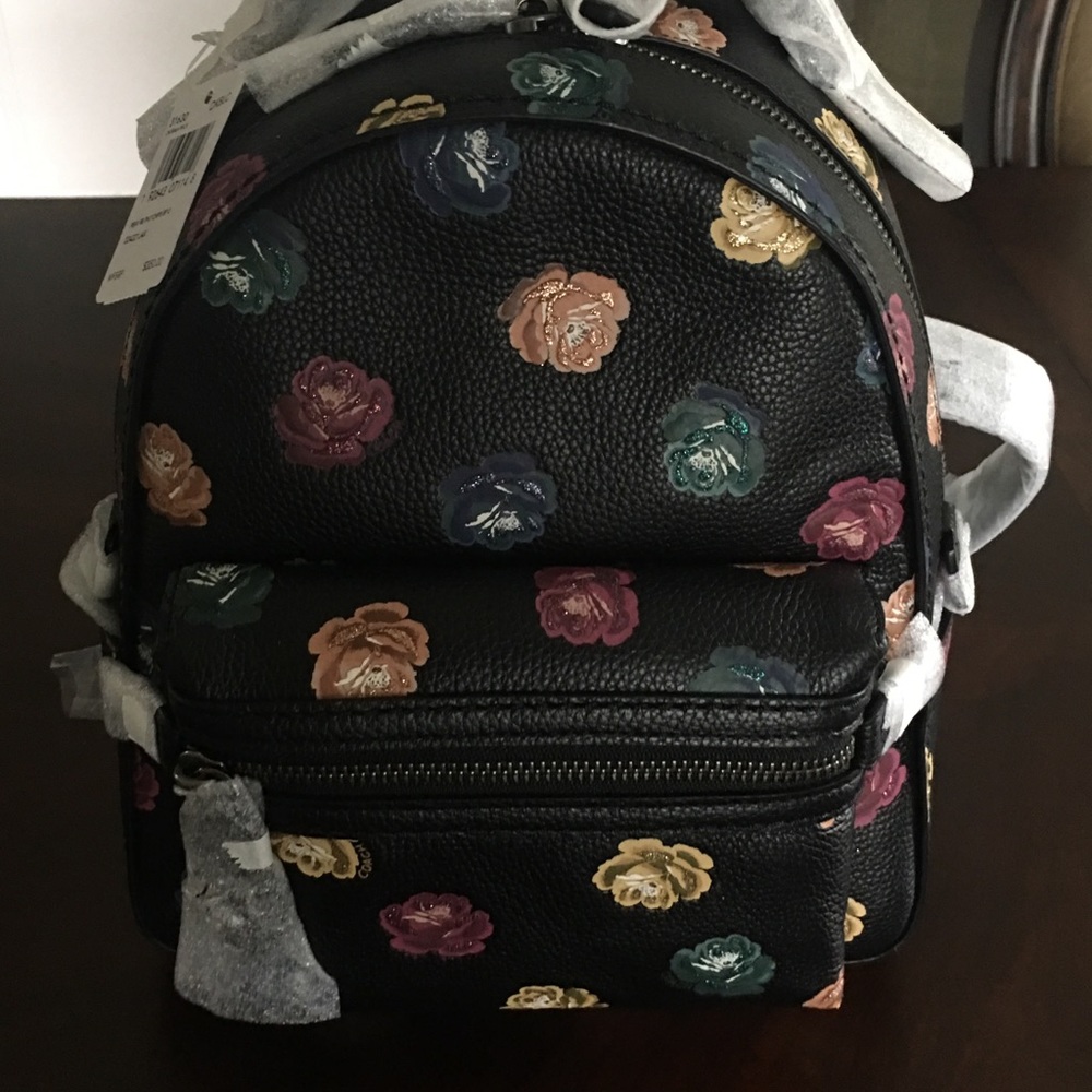 Coach Campus Backpack 23 with Rainbow Rose Print
